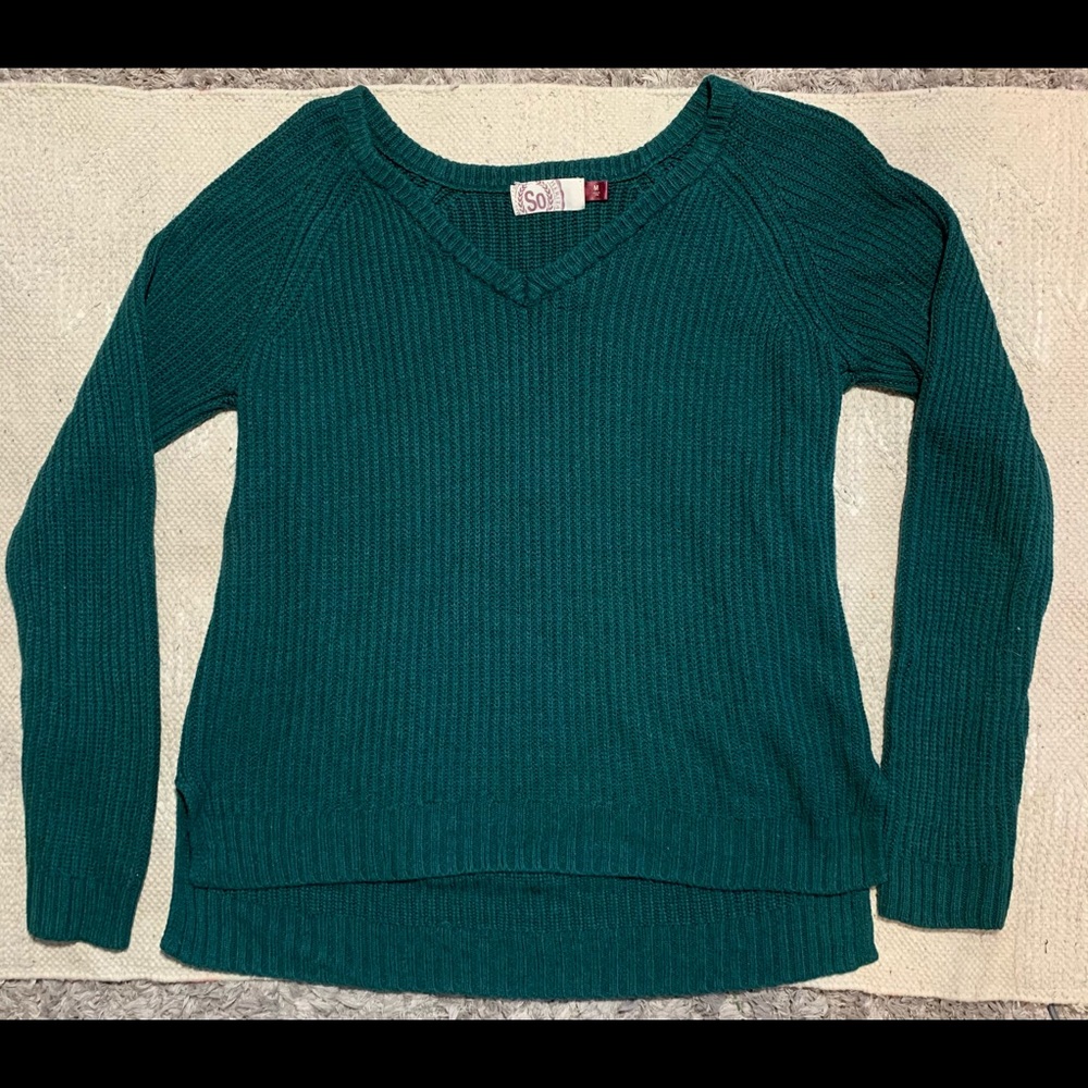 green sweater